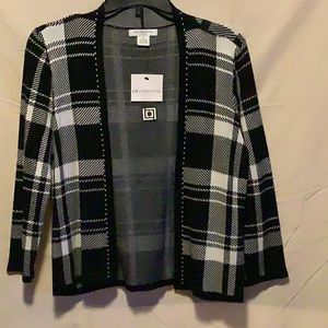 Liz Claiborne black & white cardigan
